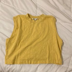 Cotton citizen yellow high neck muscle t.